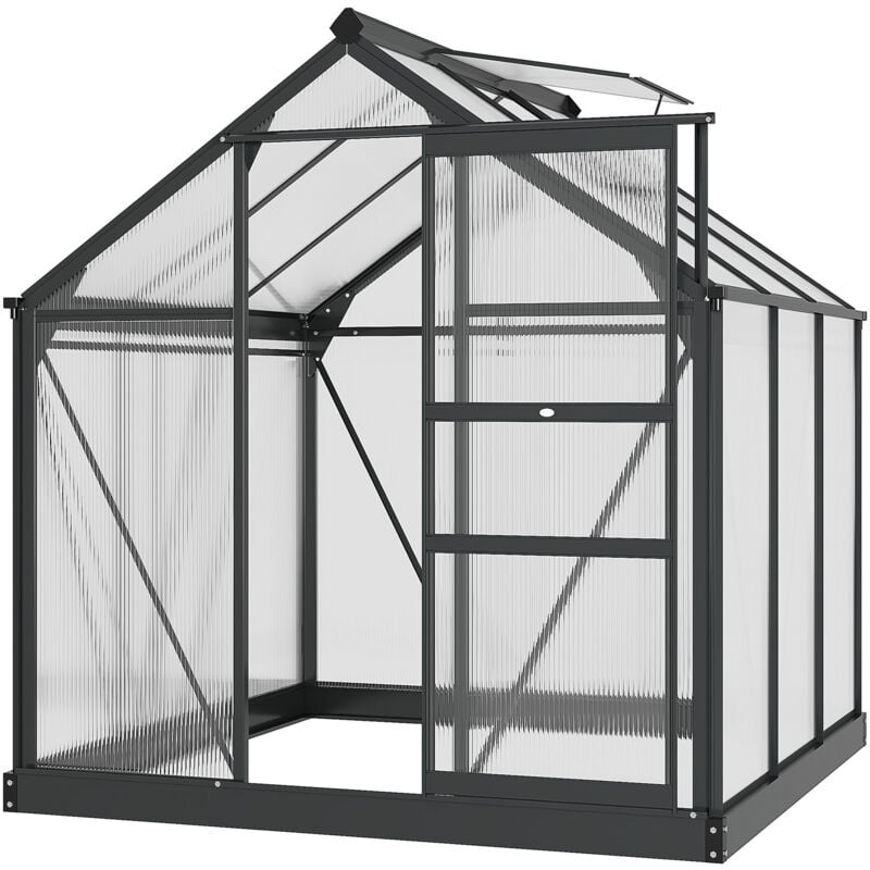 Serre de jardin polycarbonate alu. Gris