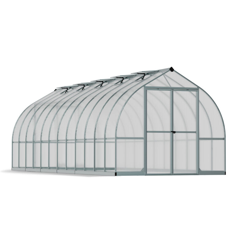 Palram-canopia - Serre de jardin en aluminium argent et polycarbonate Bella 17.7m²