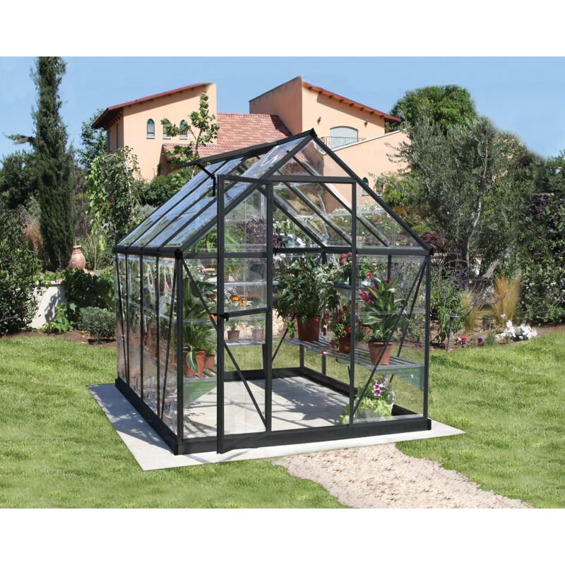 Serre de jardin en aluminium gris et polycarbonate Harmony 4.6m²