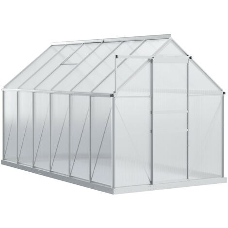 Serre de jardin porte coulissante JOANNA gris aluminium