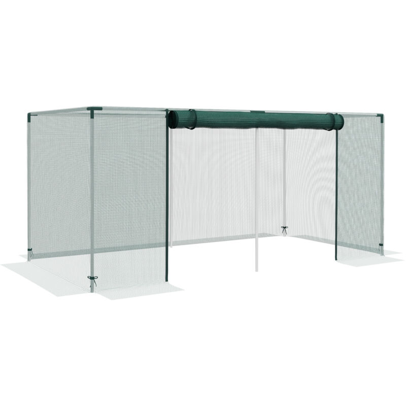 Serre de jardin serre à tomates filet dim. 240 x 120 x 110 cm acier galvanisé hdpe vert