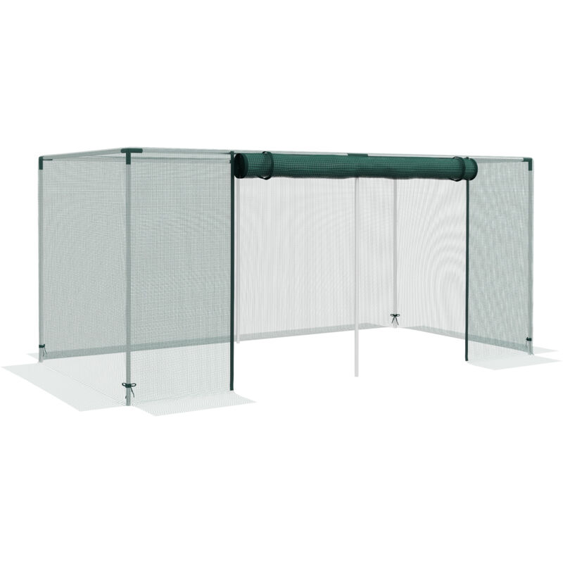 Serre de jardin serre à tomates filet dim. 240 x 120 x 110 cm acier galvanisé hdpe vert