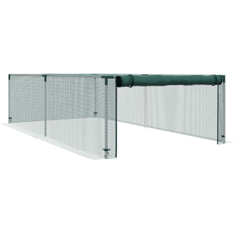 Serre de jardin serre à tomates filet protection porte zippée enroulable HDPE, dim. 125L x 248l x 62,5H cm