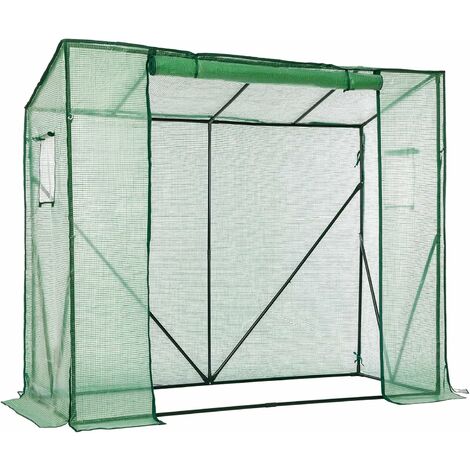 Serre de Jardin, Serre �� Tomates Plastique, 199 x 77,5 x 149/169 cm, Abri Potager pour Plantes, avec 2 fen��tres, Anti-UV, pour Balcon, Jardin, Ext��rieur, LARMNEE