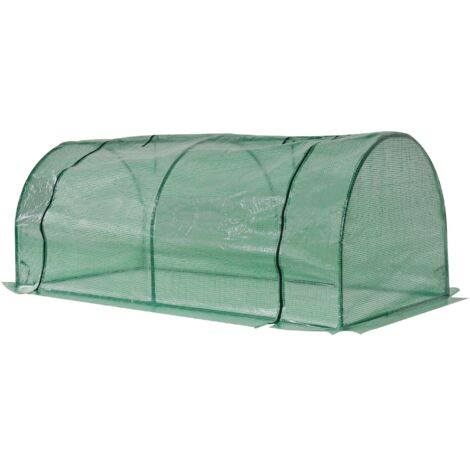 Serre de jardin Serre de jardin mini serre serre à tomates 2 x 1 x 0,8 m porte zippée bâche PE acier vert