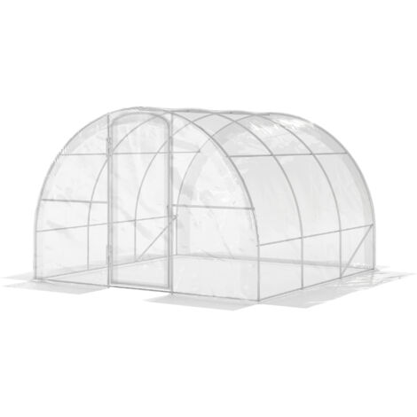 Serre de jardin Serre de jardin tunnel 3 x 3 x 2 m 9 m² avec porte à charnières bâche en PE 150 g/m² pour Légumes Plantes Fleurs