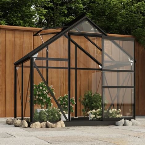 Serre de Jardin  Serre De Jardinage en verre Anthracite 155x103x191 cm Aluminium 86734