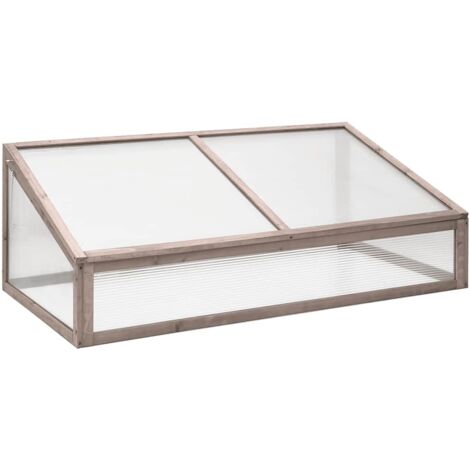 Serre de Jardin  Serre d'hivernage  Serre tunnel Gris 110x58,5x39 cm Bois de sapin NSME4421