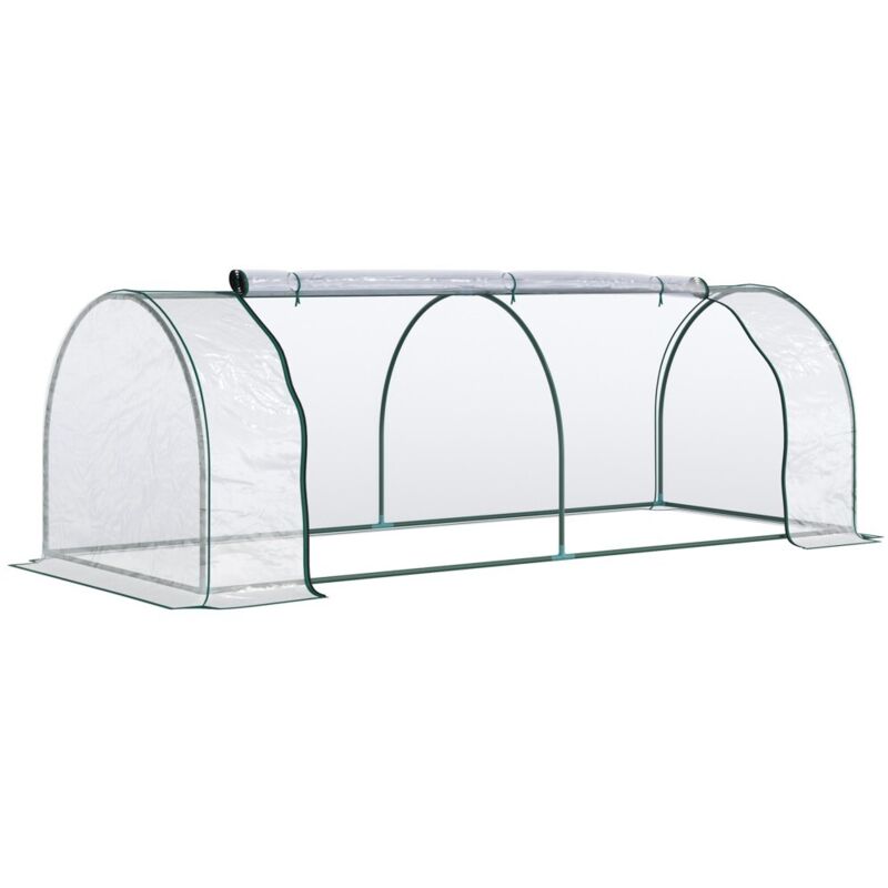 Serre de jardin-Serre porte et desserte-Culture semis et plantes-Structure acier et PVC-250x100x80 cm