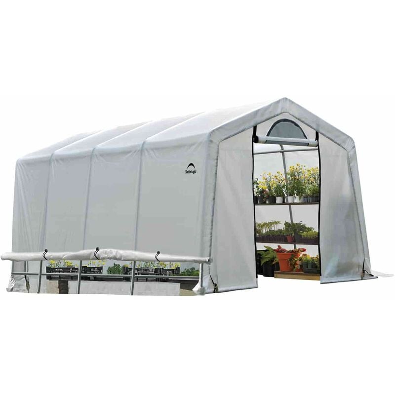 Shelterlogic - serre en film plastique 18,3 m² blanc 610x300 cm