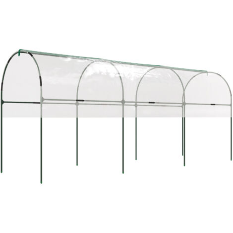 Serre de jardin tomates 4 arceaux acier bâche PVC 4x1,2x1,7m vert