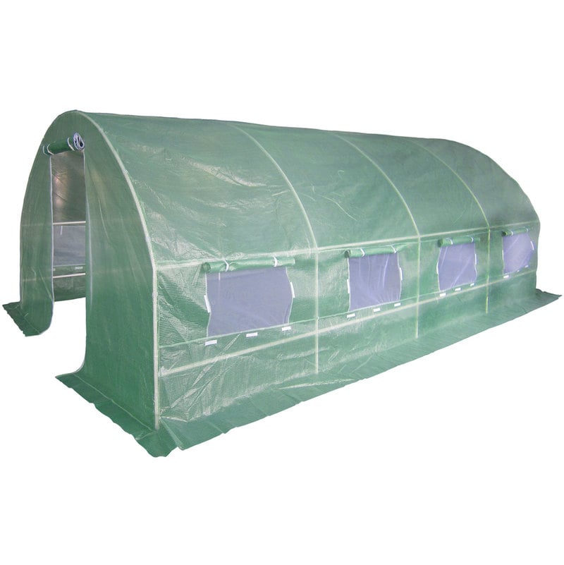 Serre jardin tunnel 18 m² 6x3x1,9 m effet de serre tube acier 25 mm