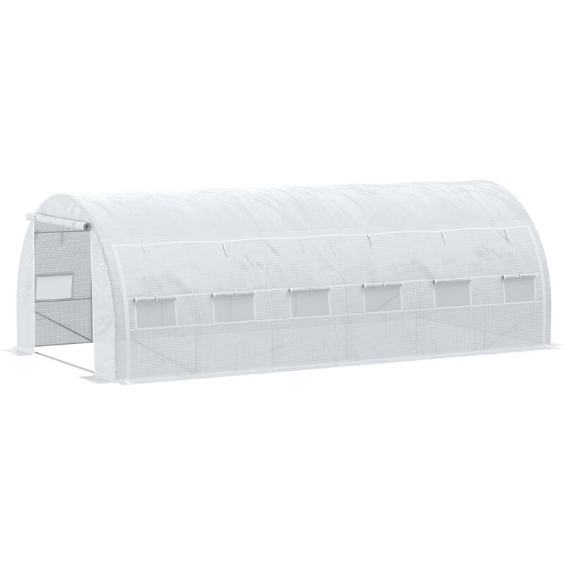 MH - Serre de jardin tunnel 18 m2 dorian blanche