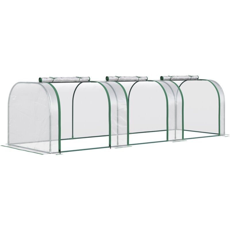 MH - Serre de jardin tunnel bâche pvc métal époxy vert