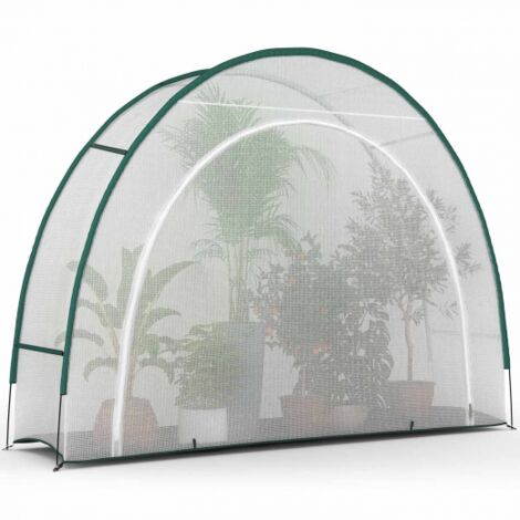 Serre d'hivernage demi lune 300 x 80 x 220 CM balcon et terrasse - Blanc