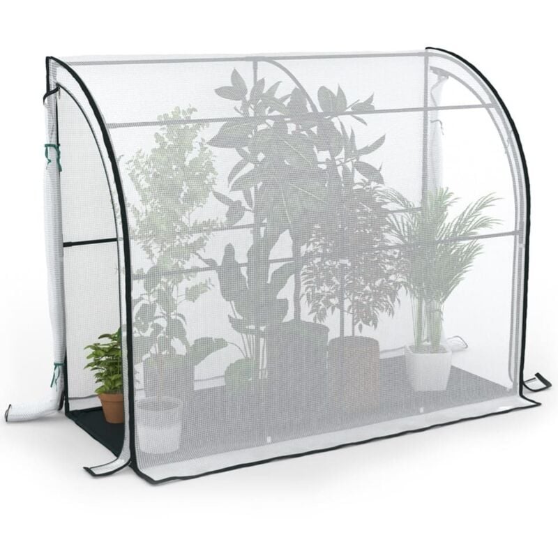 Terre Jardin - Serre d'hivernage murale adossée - Structure acier avec porte latérale, antigel - 1.6m² - 160 x 220 x 80 - Transparent