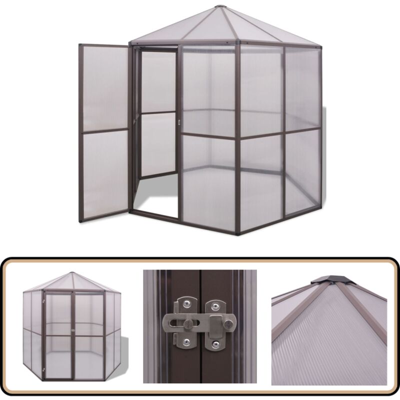 Vidaxl - Serre en aluminium 240x211x232 cm - Serre Jardin - Serre Aluminium - Abri Jardin - Protection Plantes - Greenhouse