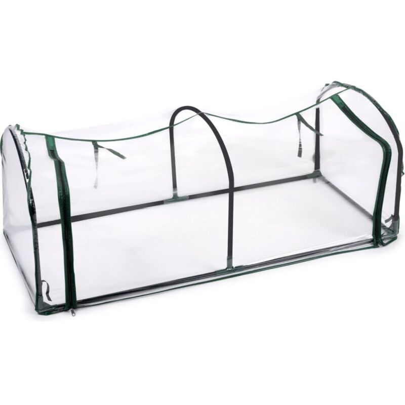 Kinzo - Serre tunnel avec fermeture éclair 130x60x50 cm Transparent/Vert