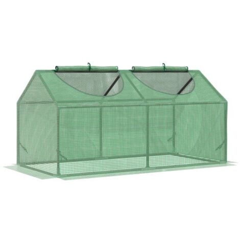 Serre en plastique avec fenêtre, serre en PE pour tomates et plantes, châssis de culture 120 x 60 x 60 cm, vert