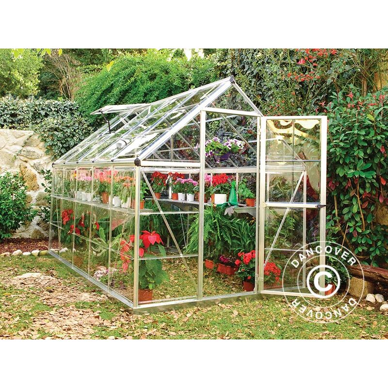 Dancover - Serre en polycarbonate Harmony 5,6m², 1,85x3,06x2,08m Argent - Argenté