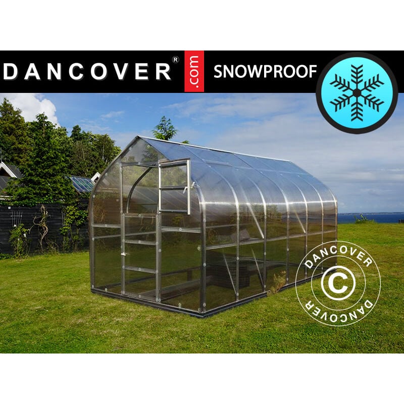 Dancover - Serre en polycarbonate TITAN Dome 320, 15m², 2,5x6m, Argent - Argenté