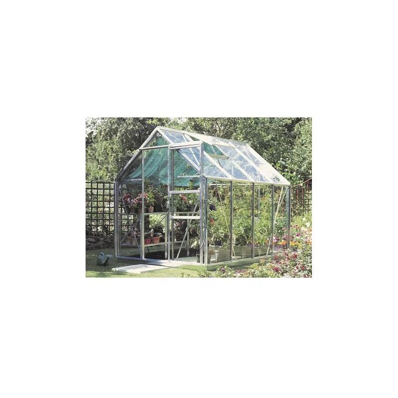 Chalet&jardin - Serre 86 en verre trempé 4mm - 4,7m² - laqué aluminium naturel - Sans Base