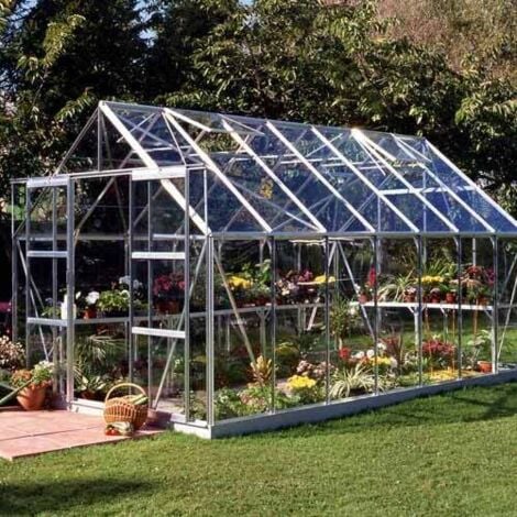 Serre en verre trempé Magnum 148 - 11.50 m², Couleur Noir, Base Sans base - Noir