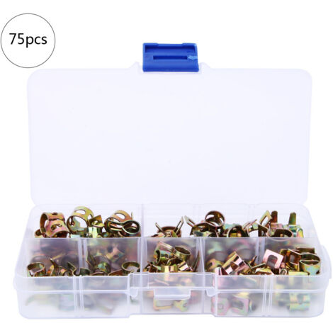 Serre-flexible à Ressort - Kit de 75 Pièces (6mm/7mm/8mm/9mm/10mm) - Zinc