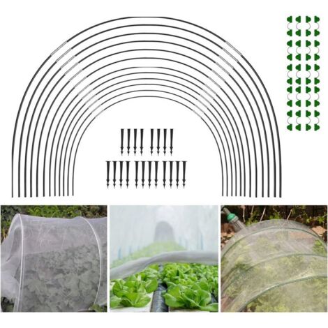 Serre Jardin - 30 PCS Kit Maison Cerceau Jardin, Arceaux pour Serre Tunnel, Kit Serre Cadre Tunnel Filet Jardin pour L'extérieur
