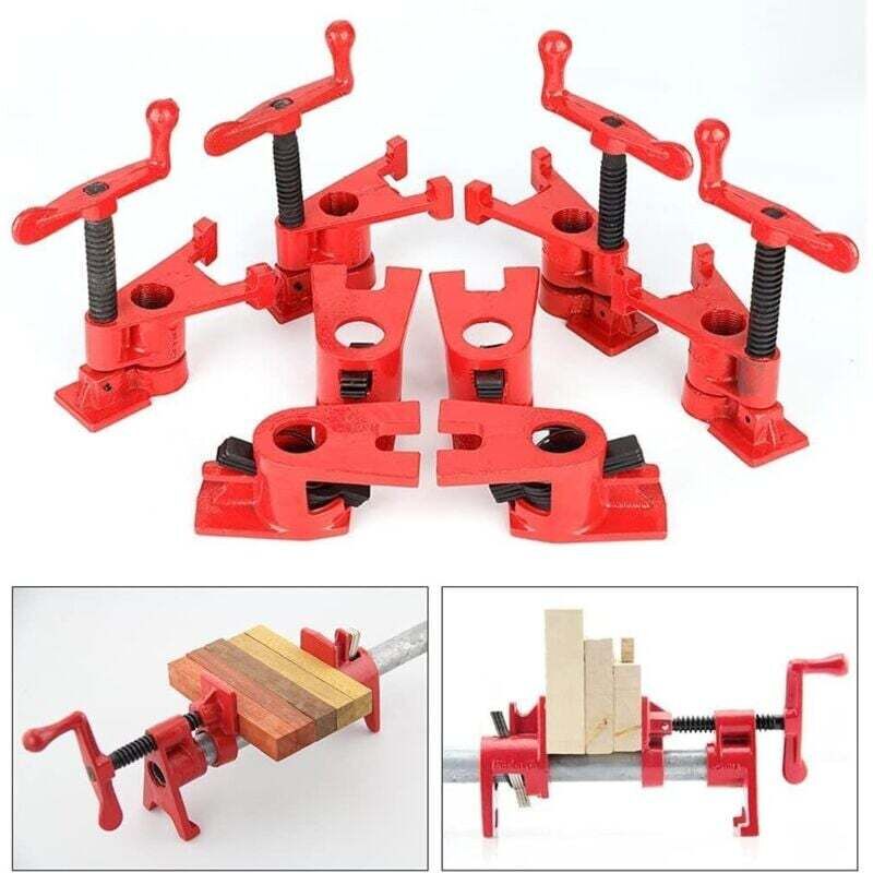 Serre joint 4 pièces 3/4" Serre-Joint en Tube Collier de Serrage Dispositif de Serrage Rapide à Bois Vertical à Manivelle Pince à bois Travail du