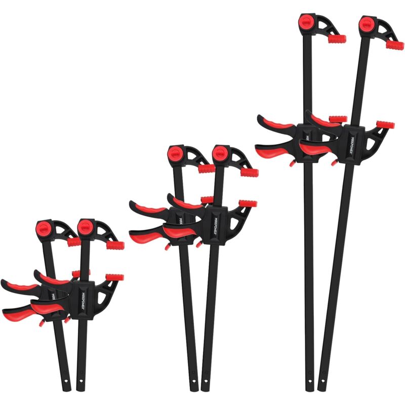 Serre Joint 6 Pièces 600mm 300mm 150mm Serres-joints Rapide,Force de Serrage de Maximale 100kg Serres-joint à une Main