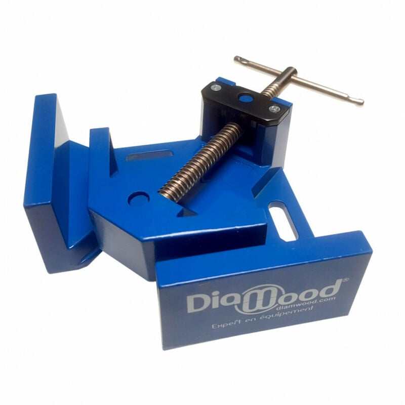 Diamwood - tau d'Angle Droit à Vis - 95 x 70mm - Serrage à Double Pivot - Serre Joint à Onglet 90 Degrés - Robuste en Fonte d'Aluminium - Outil