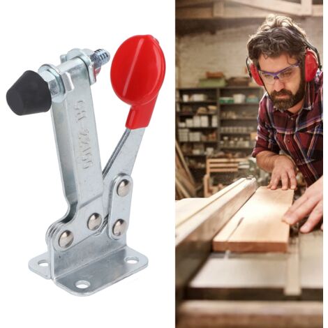 Serre-joint à déclenchement rapide horizontal multifonction robuste - fer + plastique - force de serrage 68kg