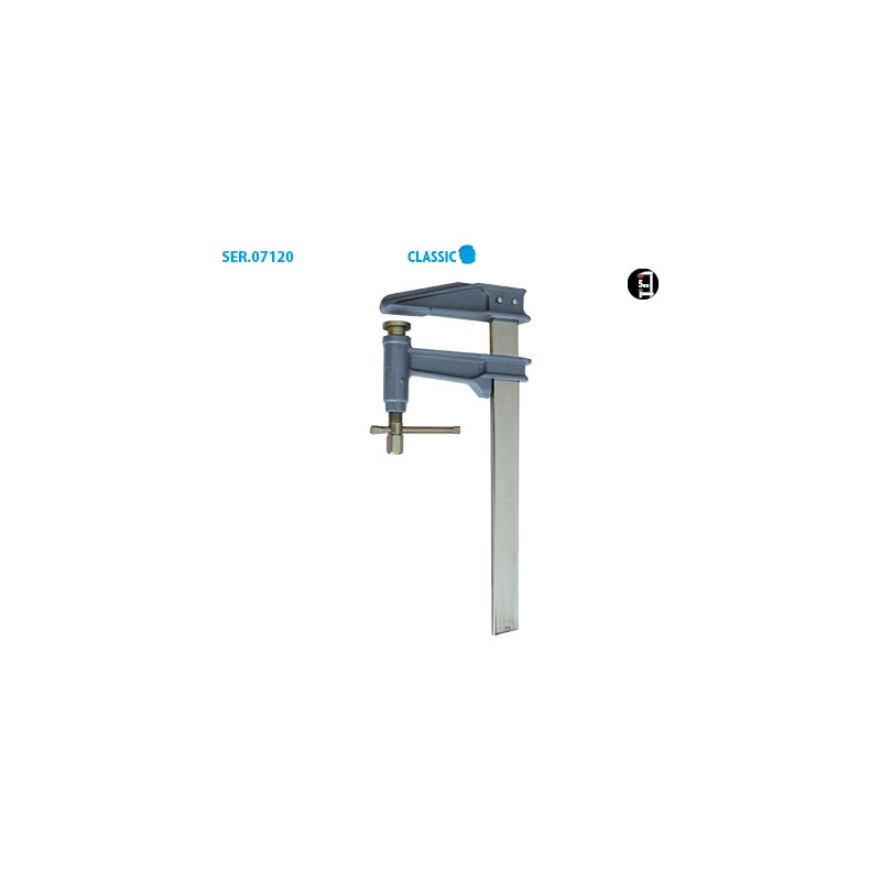 Boite de 4 serre-joints à pompe tige chromée/crantée Classic Saillie 120 Section 35 x 8 Serrage 500