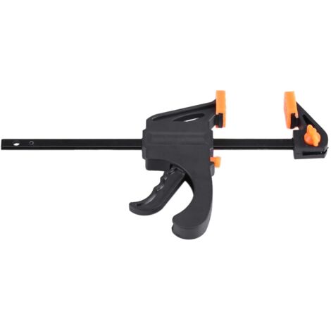 Serre-joint F plastique serrage rapide release ratchet DIY outils manuels couleur noir/orange longueur 19cm