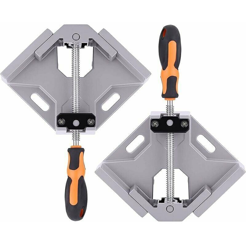 Serre-joint Pince à angle droit de 90 degrés, pince d'angle à poignée unique avec mâchoire pivotante réglable, supports de travail du bois pour