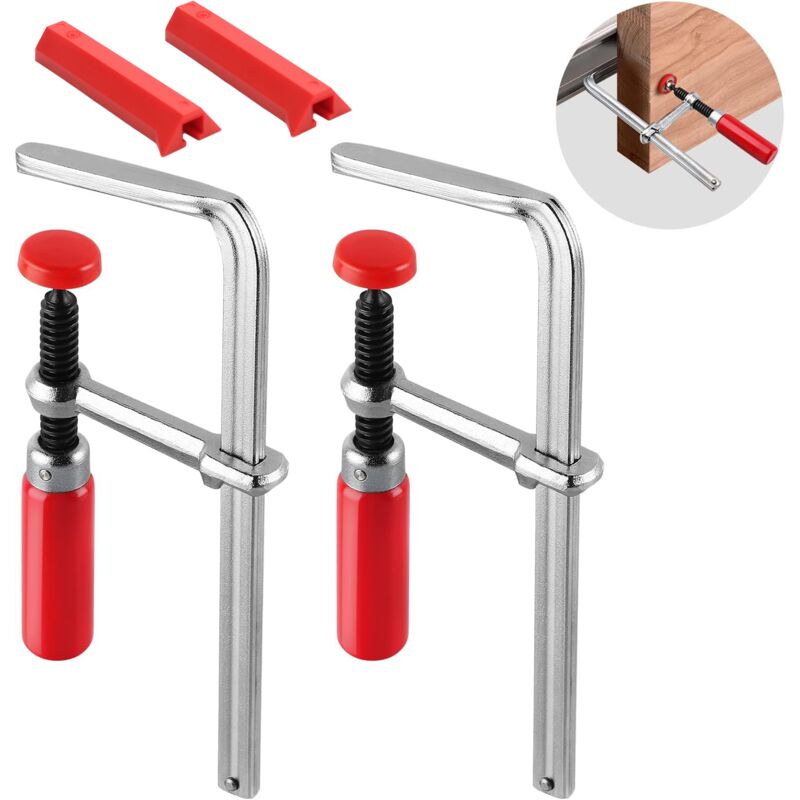 Houhence – Serre-joint rail de guidage 2 pièces – Ouverture 160mm – Force de serrage 220kg – Compatible avec systèmes de rails de scie