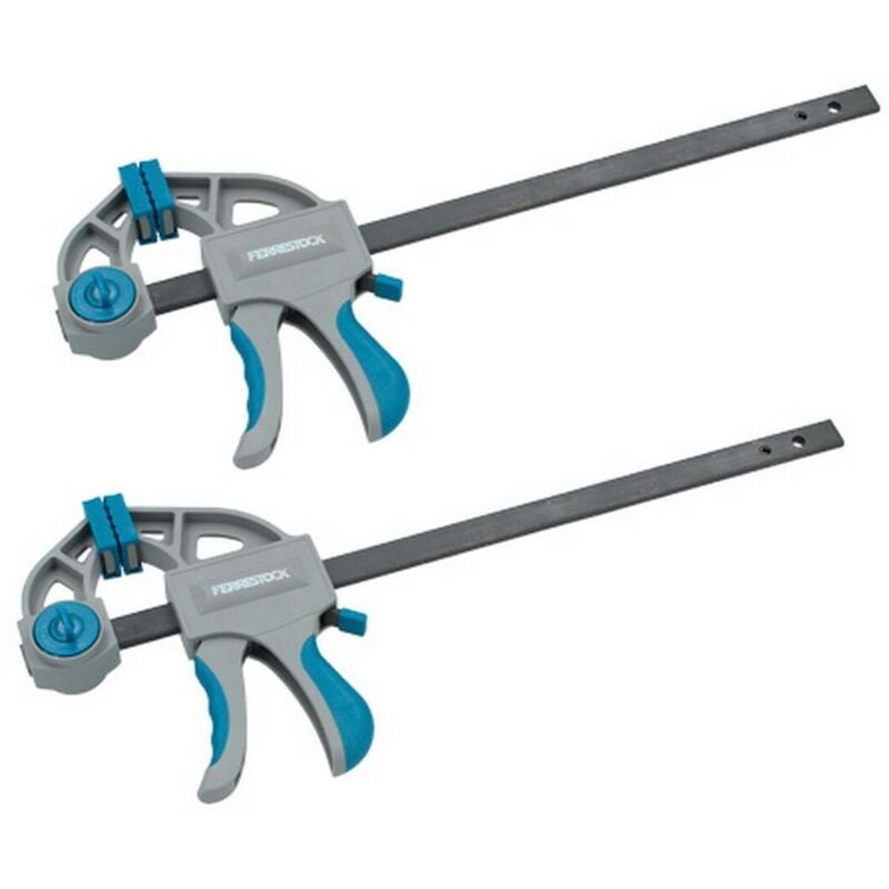 Ferrestock - FSKSAM004 set 2 pinces de pince rapide à une main avec barre de A3 en acier, poignées ergonomiques, libération rapide et facile de