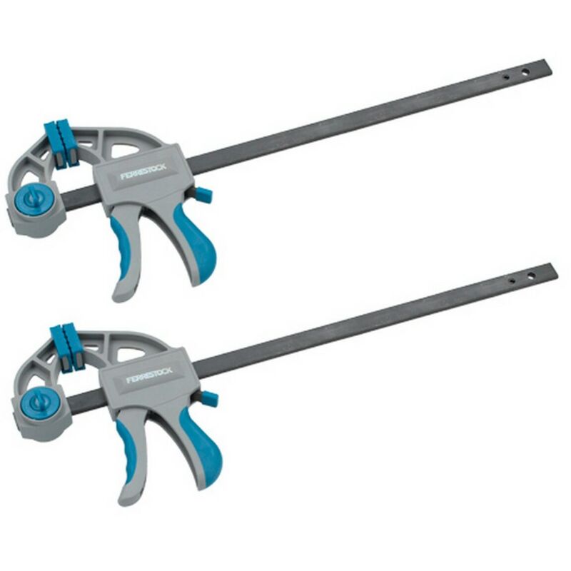 Ferrestock - FSKSAM005 set 2 pinces de pince rapide à une main avec barre de A3 en acier, poignées ergonomiques, libération rapide et facile de