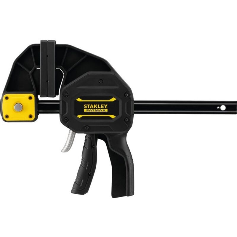 Stanley – Serre-joint haute puissance 600 mm – Force de serrage 270 kg – Nylon renforcé et acier – Patins de protection amovibles