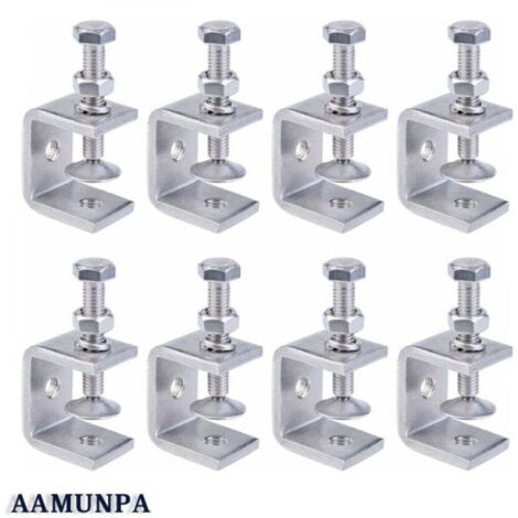 Serre-joints C 8 pièces en acier inoxydable 304 – Ouverture 30mm – Plage de serrage 16-25mm – Pour menuiserie et soudure