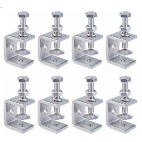Serre-Joints C, 8 Pièces Serre-Joints en C Robustes en Acier Inoxydable 304, Acier Inoxydable Serre-Joints C, Pince C Robuste, Pince Robuste Acier Inoxydable pour Travail Bois,Bricolage & Réparation A