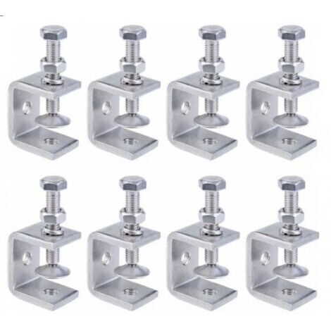 Serre-Joints C, 8 Pièces Serre-Joints en C Robustes en Acier Inoxydable 304, Acier Inoxydable Serre-Joints C, Pince C Robuste, Pince Robuste Acier Inoxydable pour Travail Bois,Bricolage & Réparation A