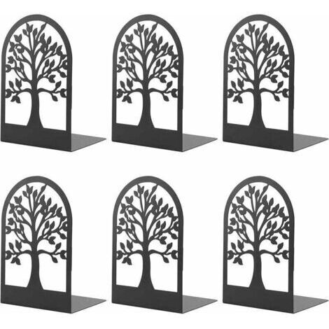Serre-Livre en Métal pour Livres, MSDADA Anti-Rayures Porte-Livres pour Bureau, Ecole et Maison, Séparateurs de Livres, CD, Porte-Dossier pour Bureaux(3 Paires)