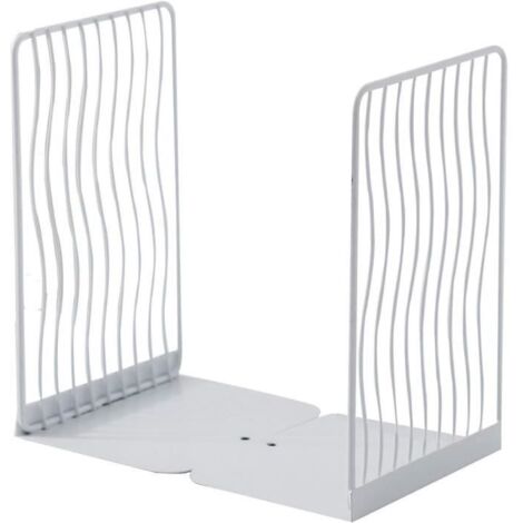 Serre Livre - Minimaliste - Métal - Blanc - 21x20x13.5cm - Réglable