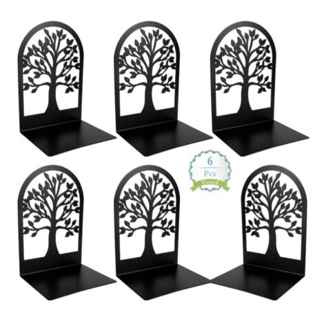 Serre-livres 6 pièces, serre-livres, serre-livres pour étagères, serre-livres robustes, serre-livres noirs pour bibliothèques, bureaux, écoles, librairies