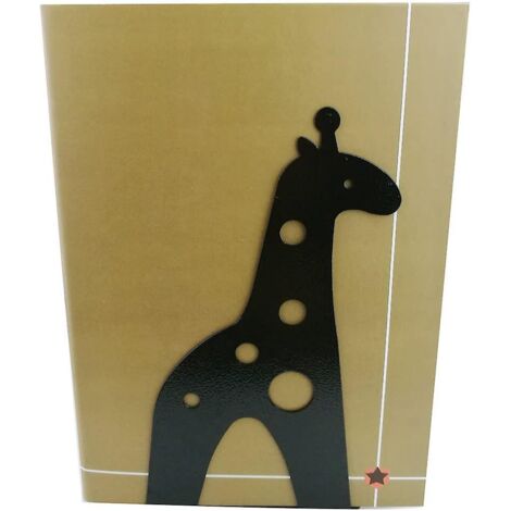 Serre-livres antidérapants en métal en forme de girafe mignonne, pour décoration et cadeau d'enfant (noir)
