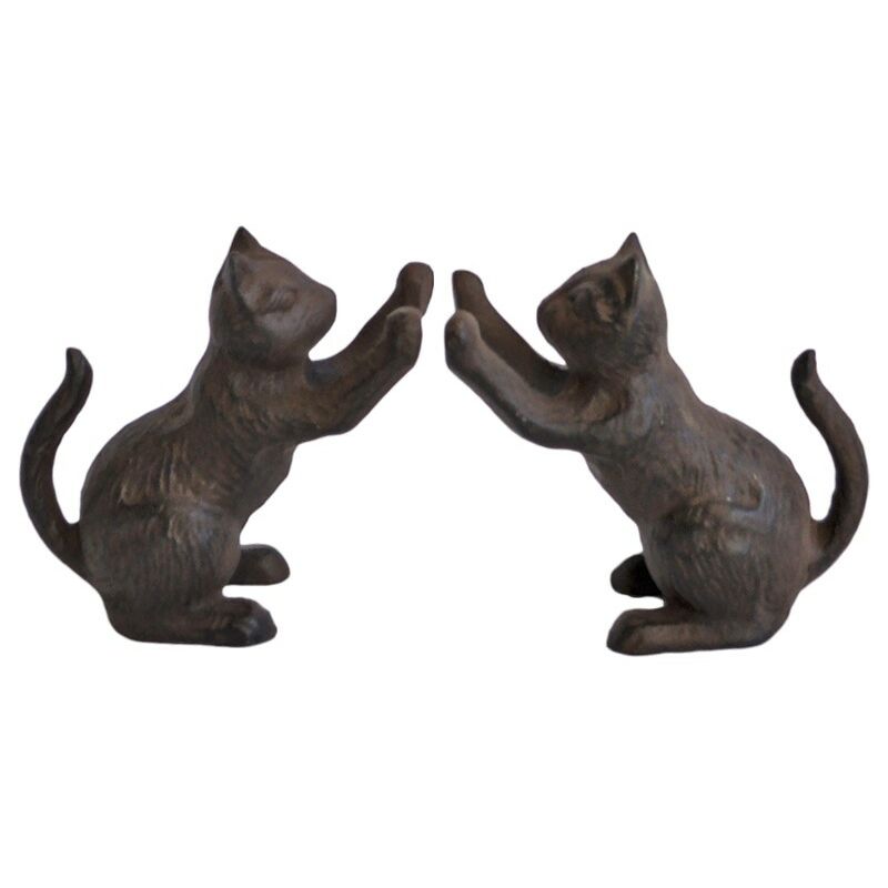 La Grande Prairie - Serre livres chats fonte 12x12x7cm