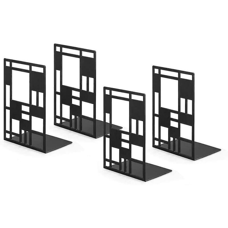 Crea - Serre-livres serre-livres noirs, serre-livres en métal, serre-livres, serre-livres innovants (2 paires) - Serre-livres pour enfants, bureaux,