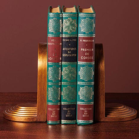 CHEHOMA Serre-livres dorés Art Moderne 18x10x15cm